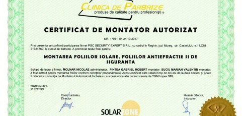 Certificat de montator autorizat