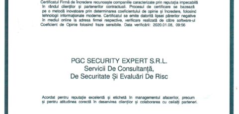Certificare Firma de Incredere 2020