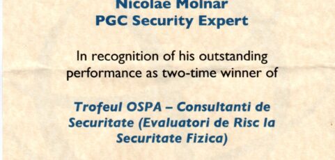 Trofeul OSPA – Consultanti de Securitate (Evaluatori de Risc la Securitate Fizica)